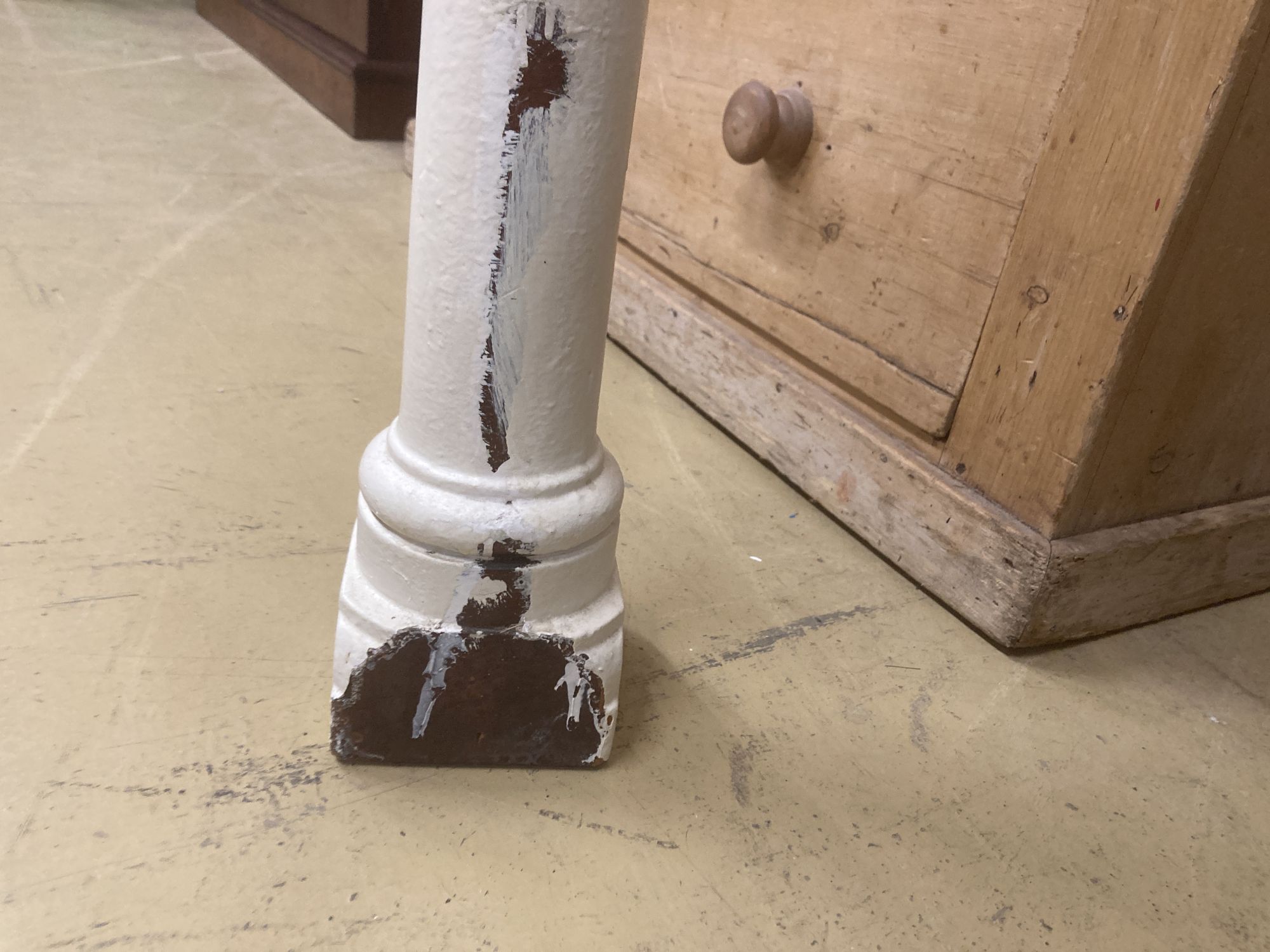 A Victorian painted newel post, height 98cm